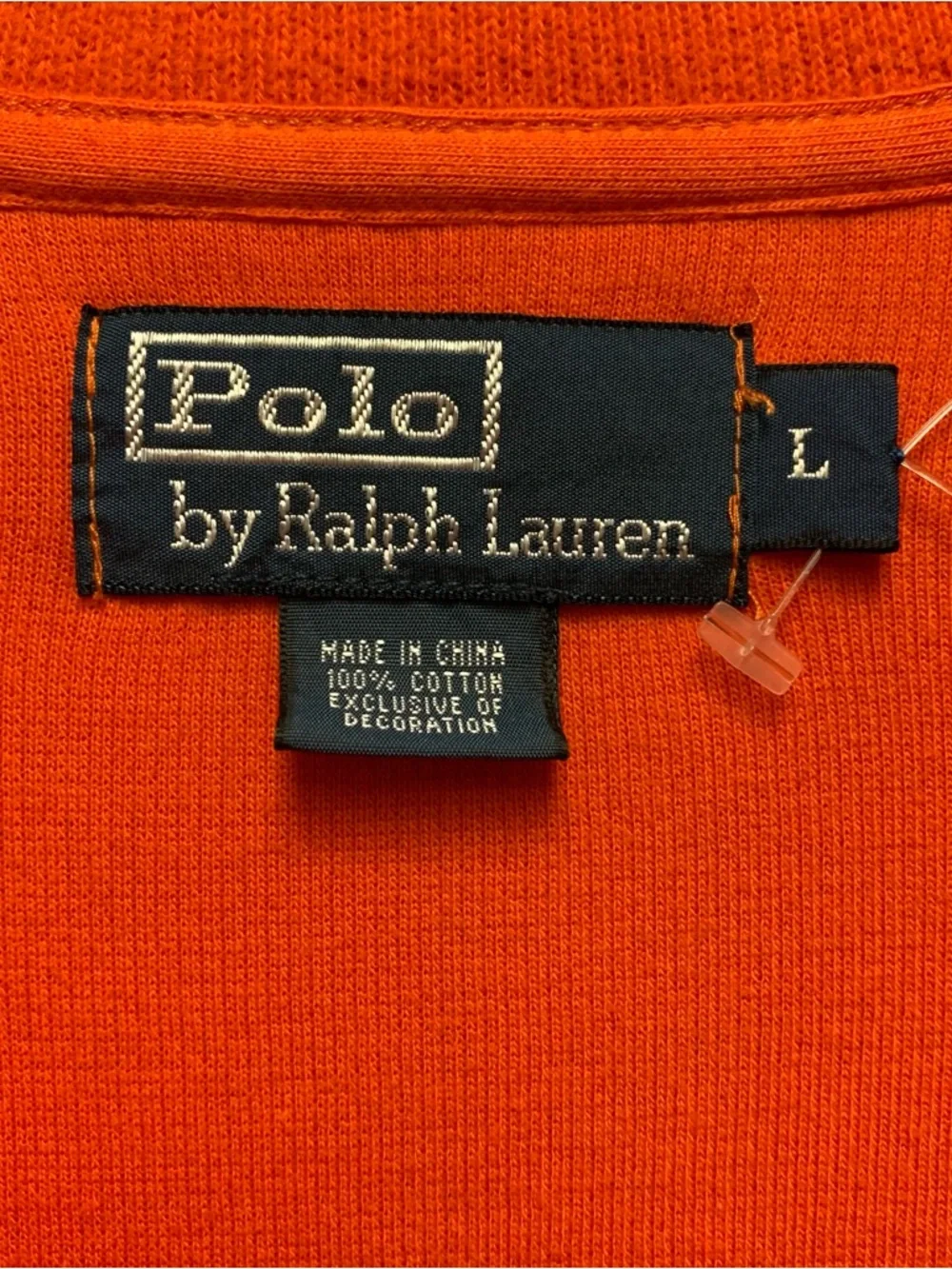 Polo Ralph Lauren 1/4 Zip Pullover Sweater Size Large Orange Quarter Preppy Prep